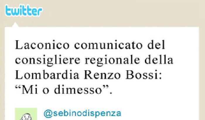 Il comunicato di Renzo Bossi