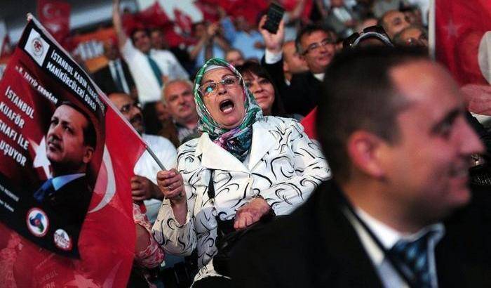 Manifestazione in favore di Erdogan