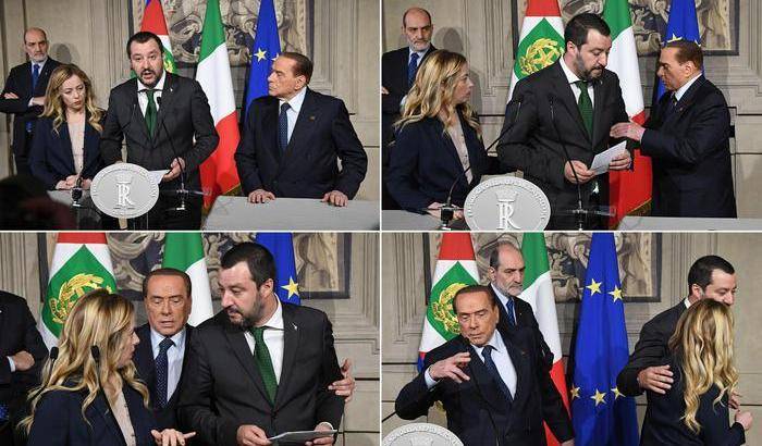 Parla Salvini ma Silvio si riprende la scena. Silenziata la 'sorella' d'Italia