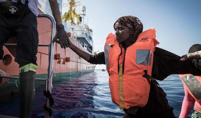 Un salvataggio nel Mediterraneo