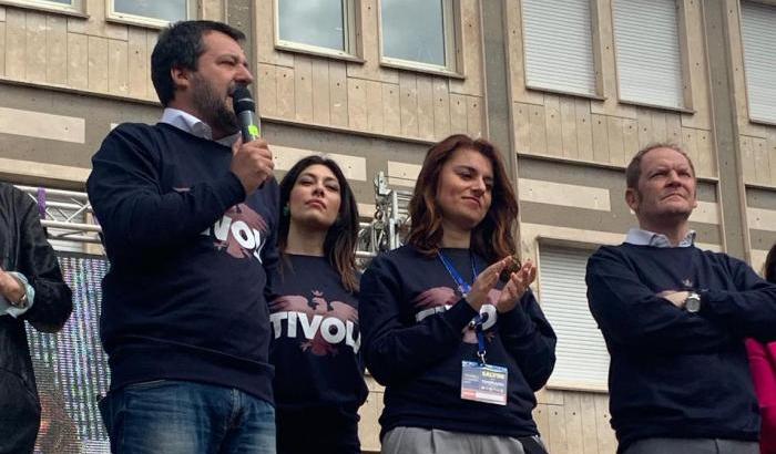 Salvini a Tivoli con il candidato sindaco della Lega Tropiano