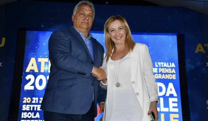 Giorgia Meloni e Viktor Orban