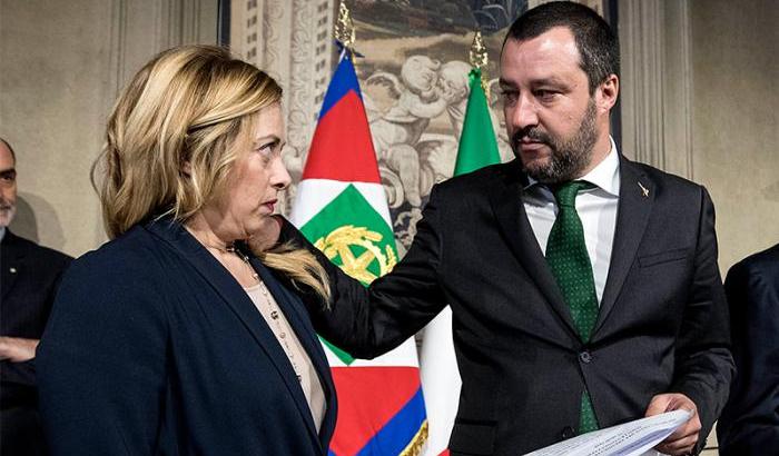 Giorgia Meloni e Matteo Salvini