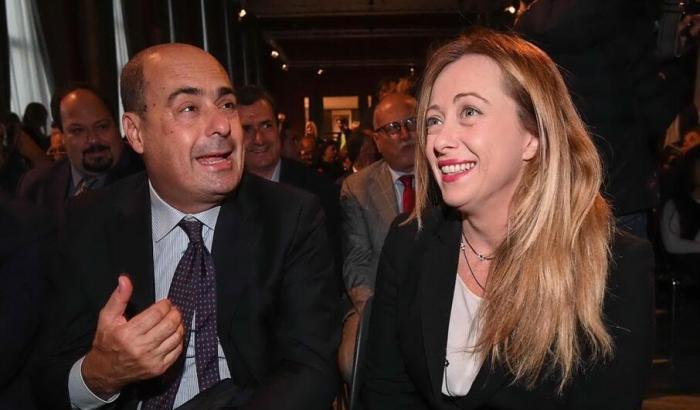 Nicola Zingaretti e Giorgia Meloni