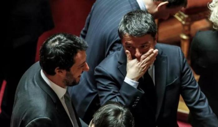 Renzi contro Salvini: "Con lui al governo, Italia a gambe all'aria"