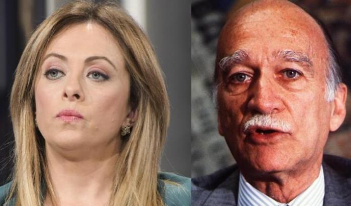 Giorgia Meloni ricorda come 'patriota' il fascista Almirante e il web insorge