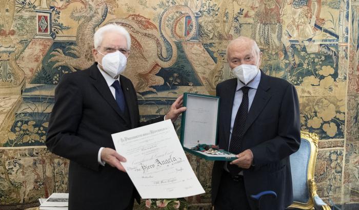 Piero Angela e Sergio Mattarella