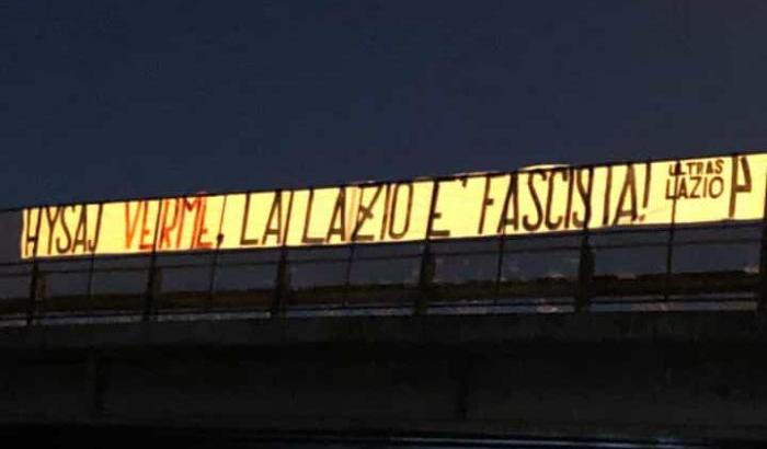 Striscione fascista contro Elseid Hysaj