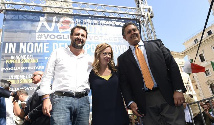 Toti, Salvini e Meloni