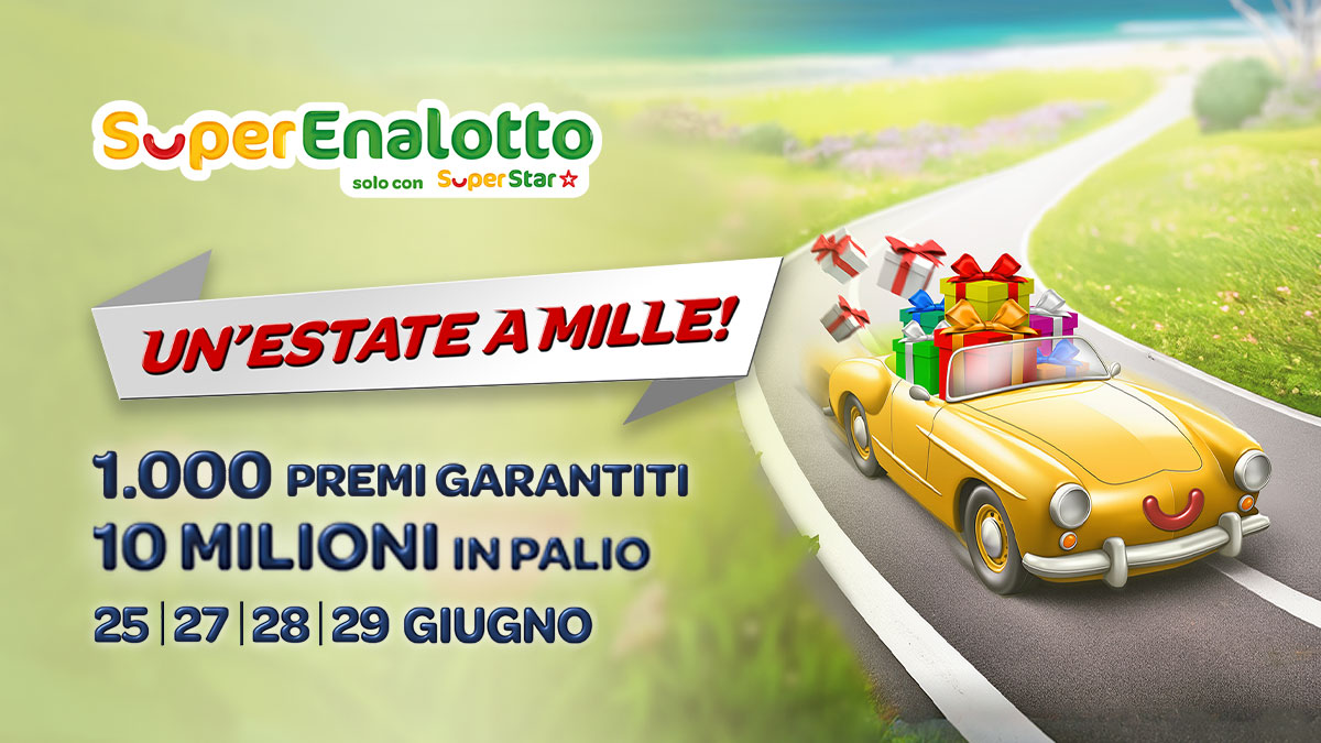 SuperEnalotto: 1.000 occasioni in palio con “Un’Estate a Mille” per regalarsi una vacanza da sogno!